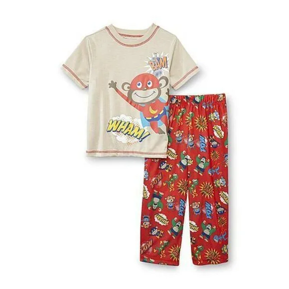 JOE BOXER Toddler Boys 2-PC MONKEY Pajama Set Flame Resistant Sleepwear … - Picture 5 of 5